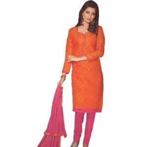 Womens Cotton Regular Unstitched Salwar-Suit Material With Dupatta