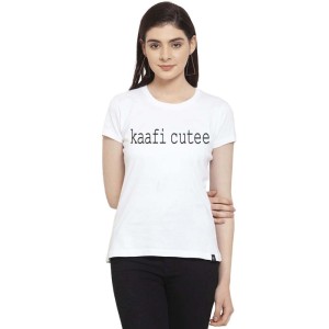 Women's Cotton Blend Kaafi Cutee Printed T-Shirt