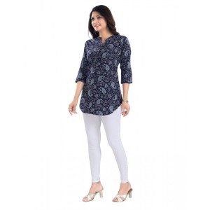 Women's 3/4th Sleeve Polyester Tunic Short Top