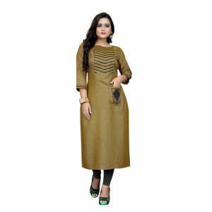 Women's Cotton Embroidery Straight Kurti