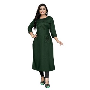 Women's Cotton Embroidery Straight Kurti