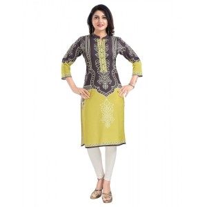 Women's 3/4th Sleeve Cotton Blend Tunic Long Kurti