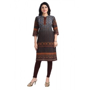 Women's 3/4th Sleeve Cotton Blend Tunic Long Kurti