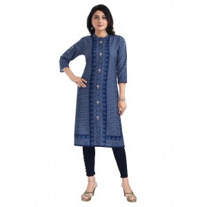 Women's 3/4th Sleeve Cotton Blend Tunic Long Kurti