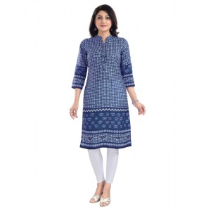 Women's 3/4th Sleeve Cotton Blend Tunic Long Kurti