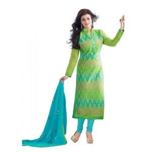 Women's Chanderi Unstitched Salwar Suit-Material With Dupatta